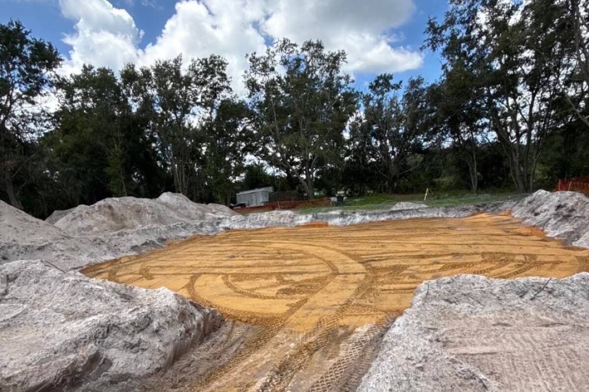 Fill dirt being placed during site preparation